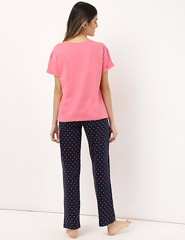 Pure Cotton Printed Round Neck Night Set