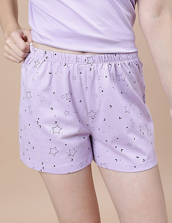 Pure Cotton Printed Crew Neck Pyjama Set