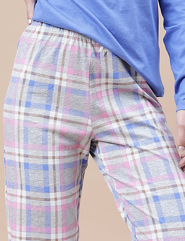 Cotton Mix Printed Crew Neck Pyjama Set