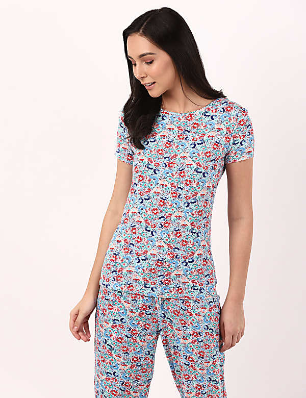 INT PRINT JERSEY SS TOP