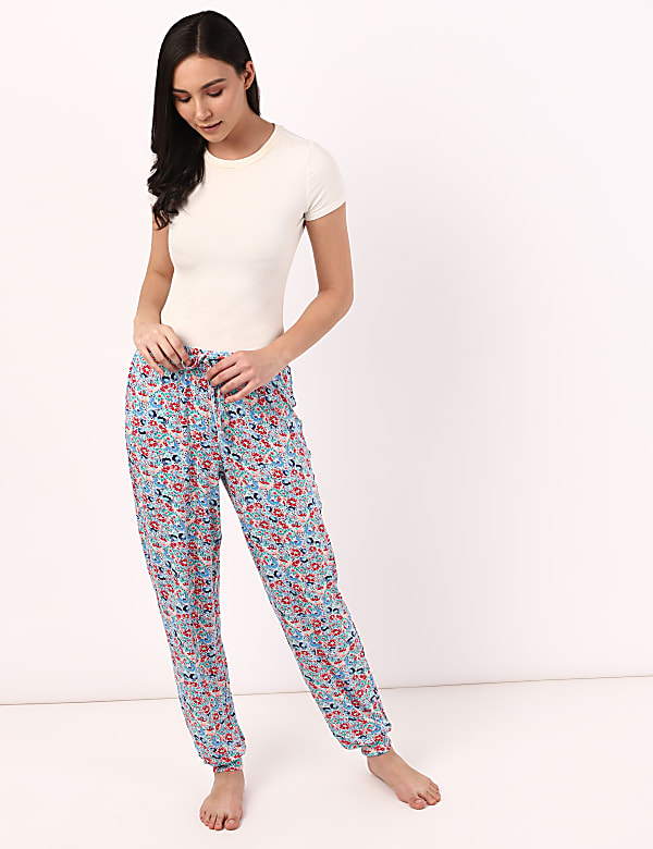 INT JERSEY CUFFED LEG PRINT TROUSER