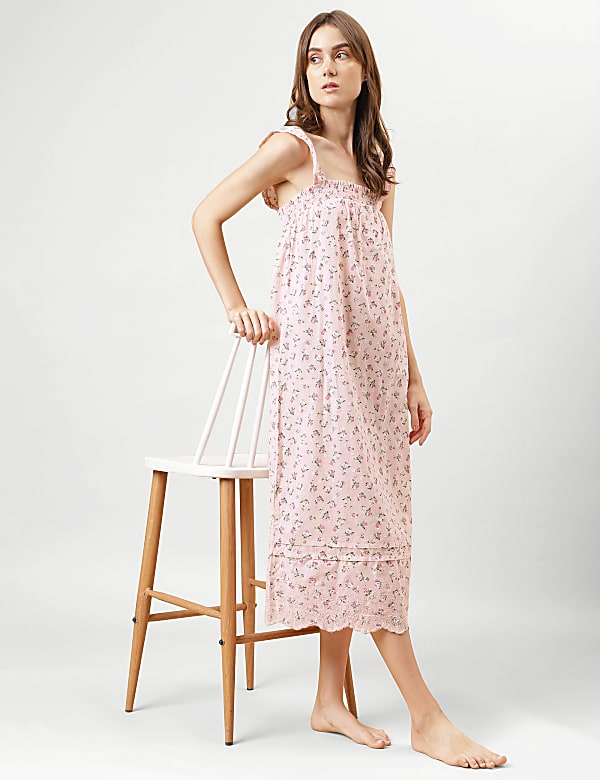 Floral Regular Square Neck Night Dress