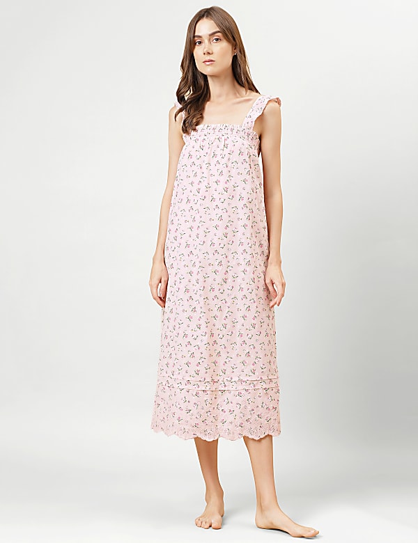 Floral Regular Square Neck Night Dress