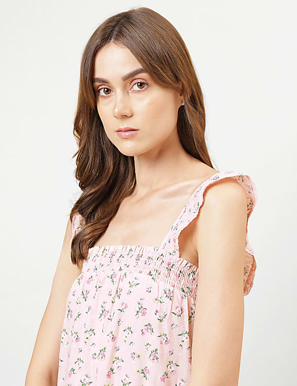 Floral Regular Square Neck Night Dress