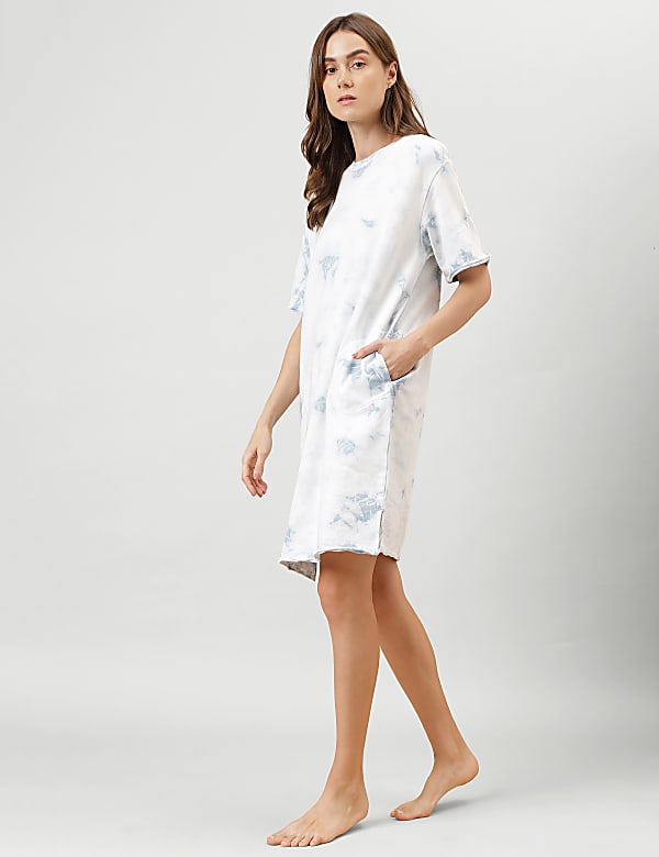Dyed Regular Length Round Neck Night Dress