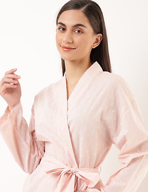 Pure Cotton Shawl Collar Nightdress