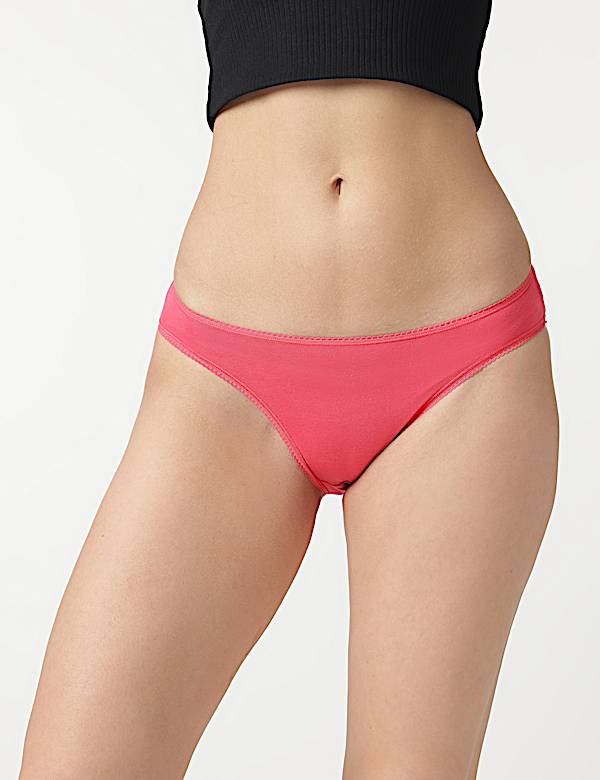 3pk Cotton Rich High Leg Knickers
