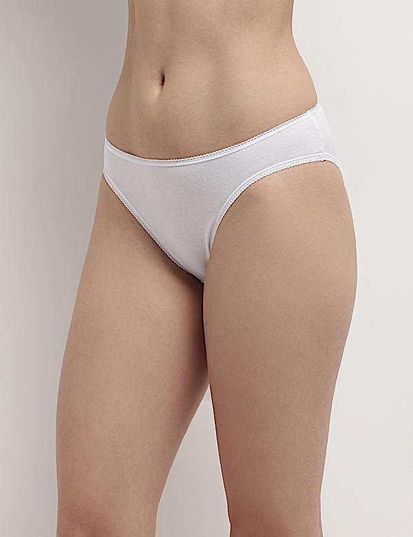 3pk Cotton Rich High-Leg Knickers