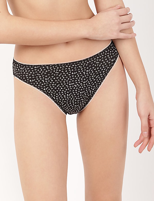 3 Pack Palm Print High Leg Knickers