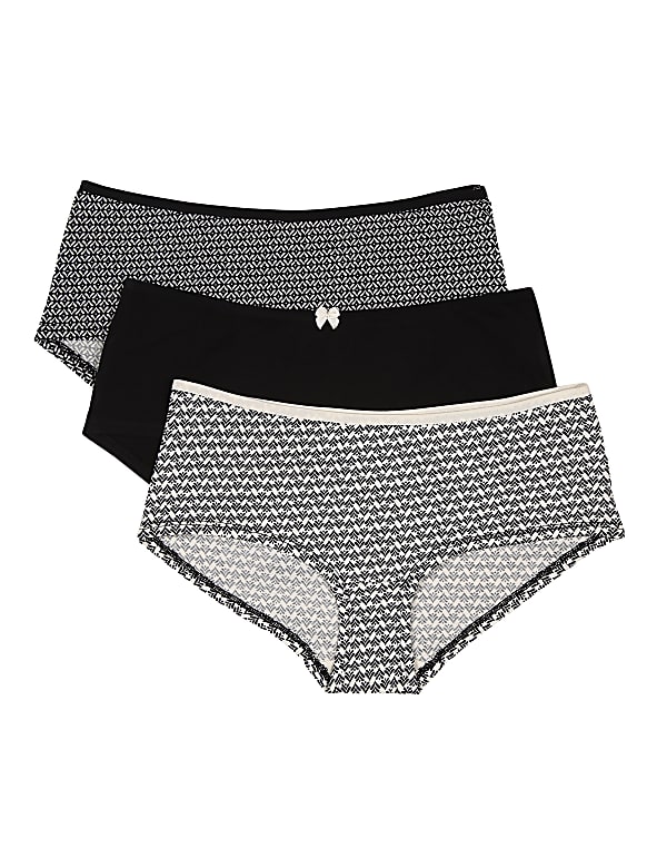 3 Pack Geo Print Low Rise Shorts
