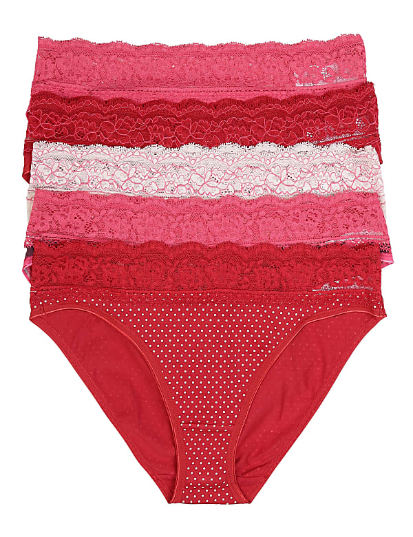 Pack of 5 Printed Lace Trim Knickers