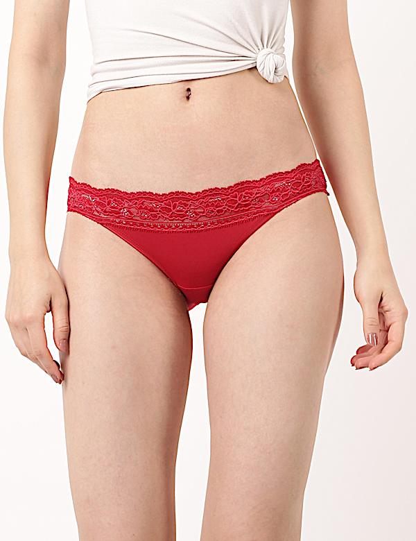 Pack of 5 Printed Lace Trim Knickers