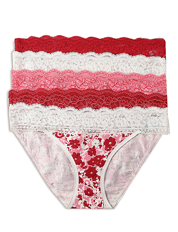 Pack of 5 Printed Lace Trim Knickers