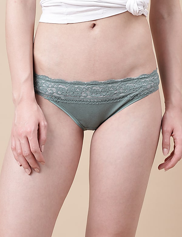Pack of 5 Printed Lace Trim Knickers