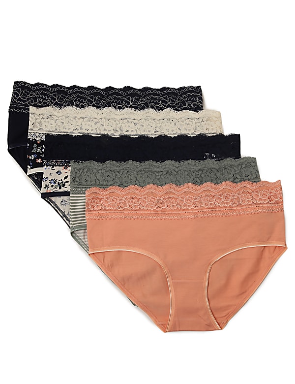 5 Pack Cotton Mix Regular Fit Knickers