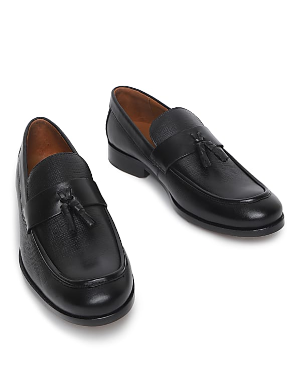 Leather Plain Loafers