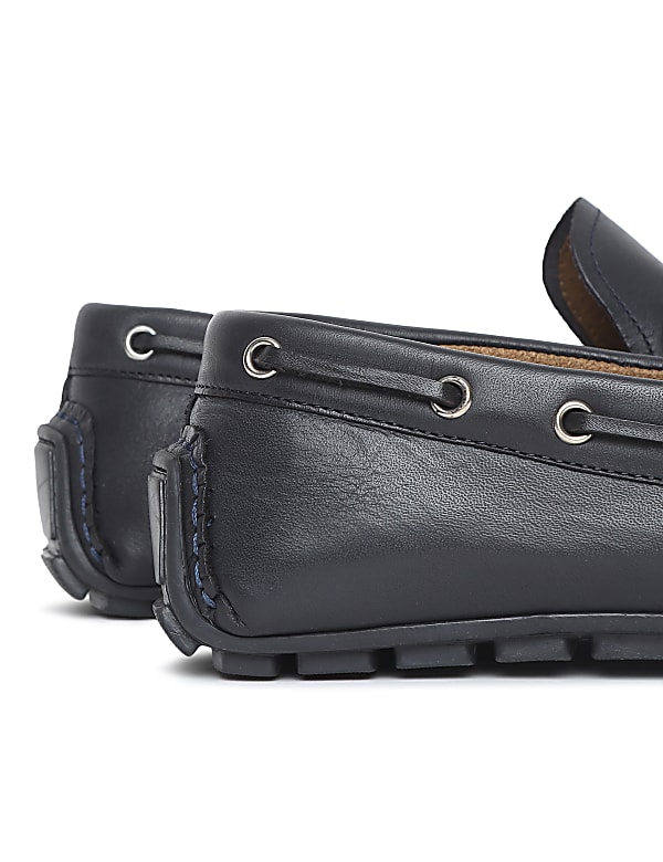 Pure Leather Plain Loafers