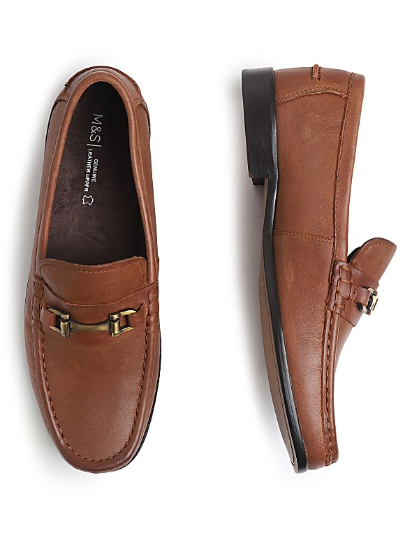 Pure Leather Plain Loafers