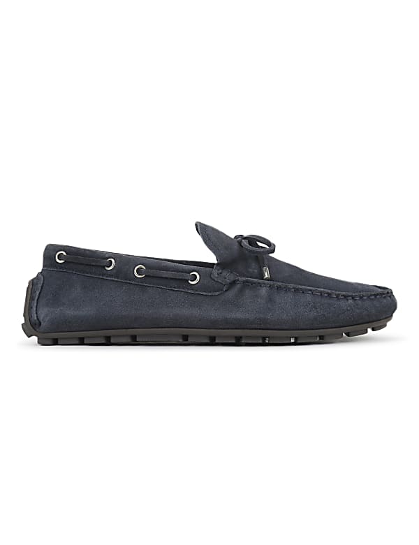 Leather Plain Slip-on Loafers