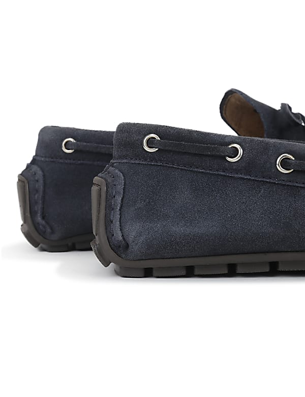 Leather Plain Slip-on Loafers