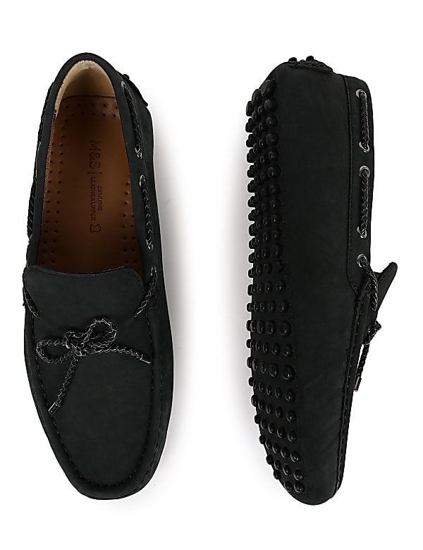 Leather Plain Standard Fit Loafers
