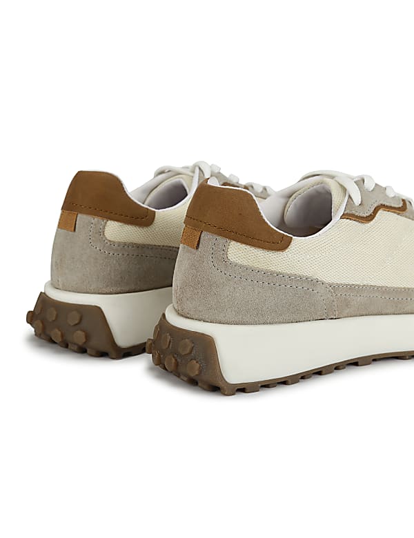 Leather Colourblock Lace-up Sneakers