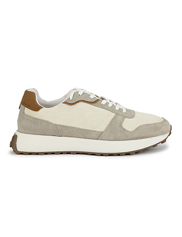 Leather Colourblock Lace-up Sneakers