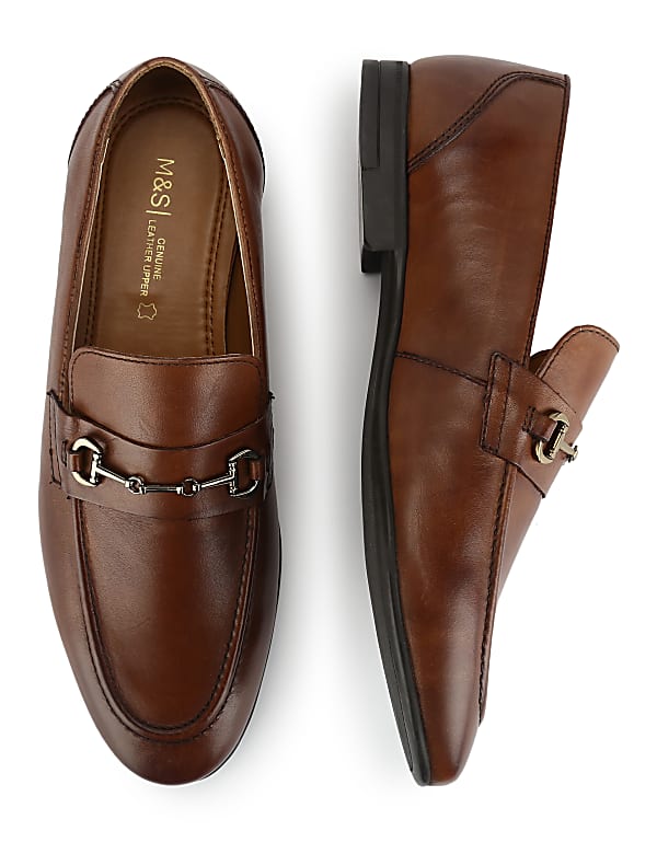 Pure Leather Plain Slip-on Loafers