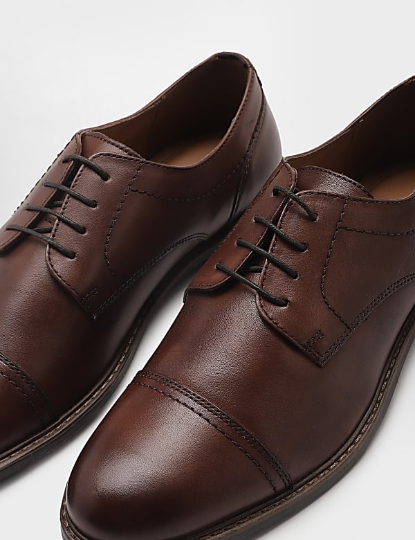 Pure Leather Plain Lace-up Oxford Shoes