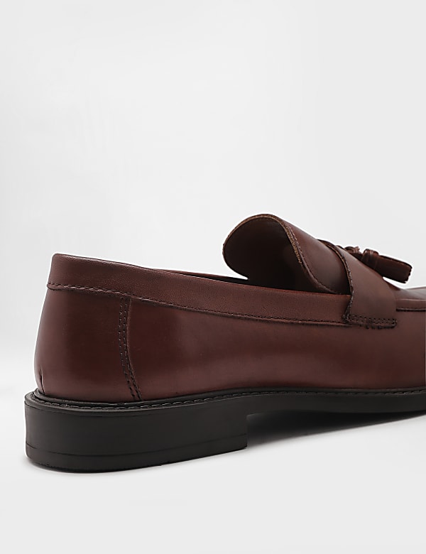 Pure Leather Plain Slip-on Loafers