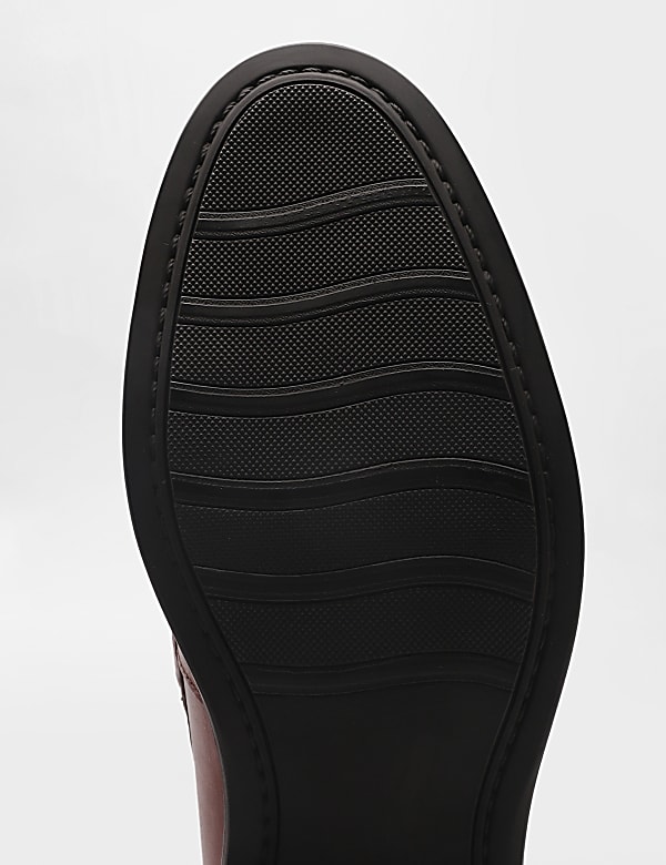 Pure Leather Plain Slip-on Loafers