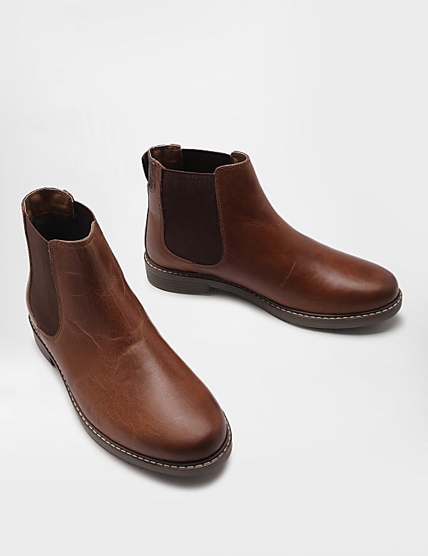 Pure Leather Plain Slip-on Chelsea Shoes