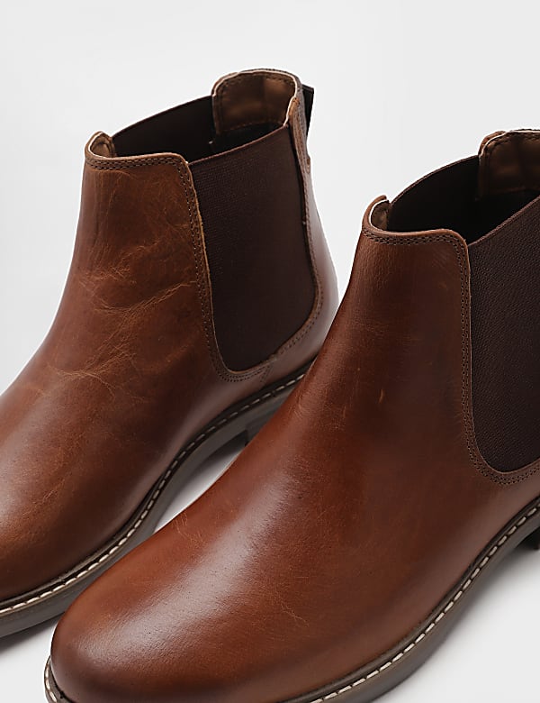 Pure Leather Plain Slip-on Chelsea Shoes