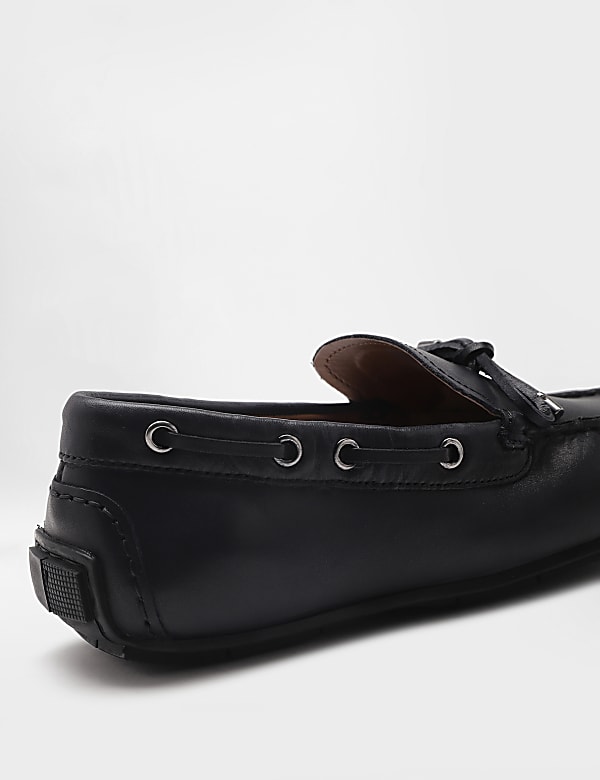 Pure Leather Plain Slip-on Loafers