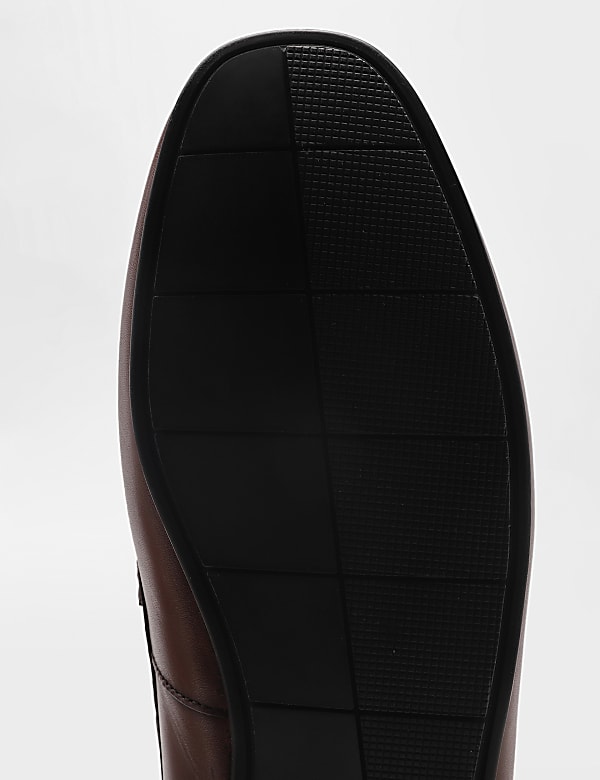 Pure Leather Plain Slip-on Loafers
