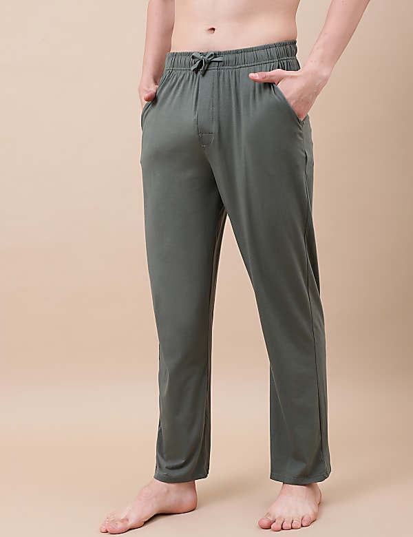 Cotton Blend Solid Drawstring Pyjama