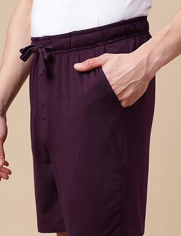 Cotton Blend Solid Shorts
