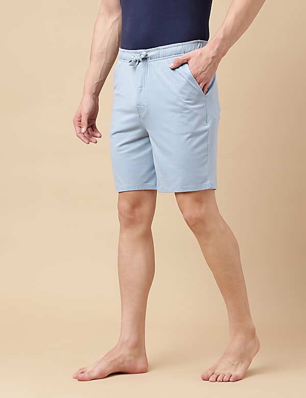 Cotton Blend Solid Shorts
