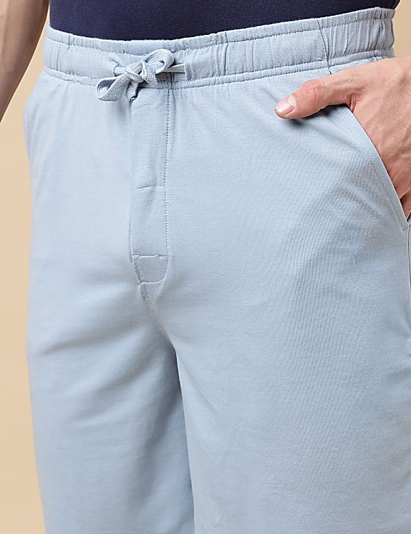 Cotton Blend Solid Shorts