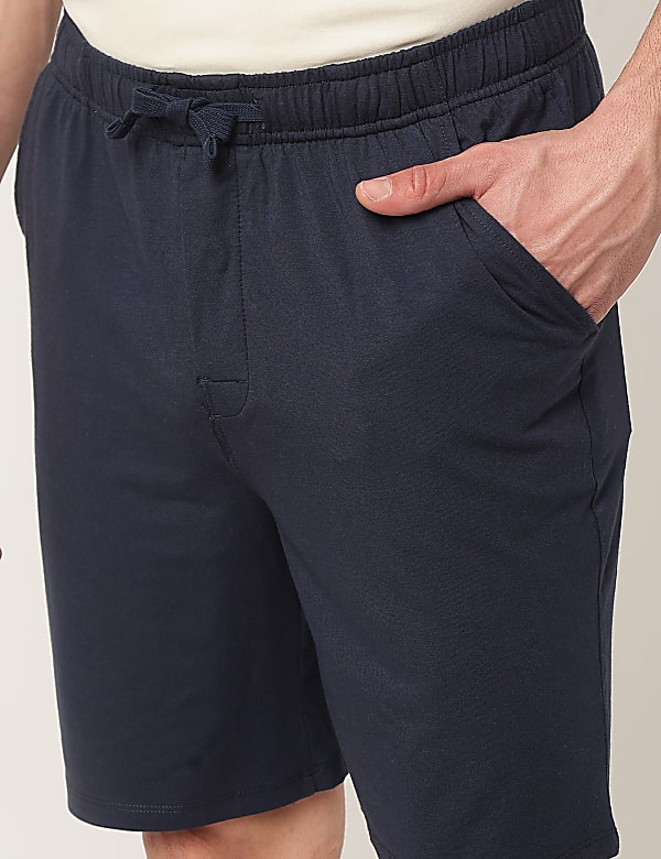 Cotton Blend Solid Shorts