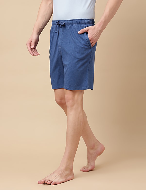 Cotton Blend Solid Shorts