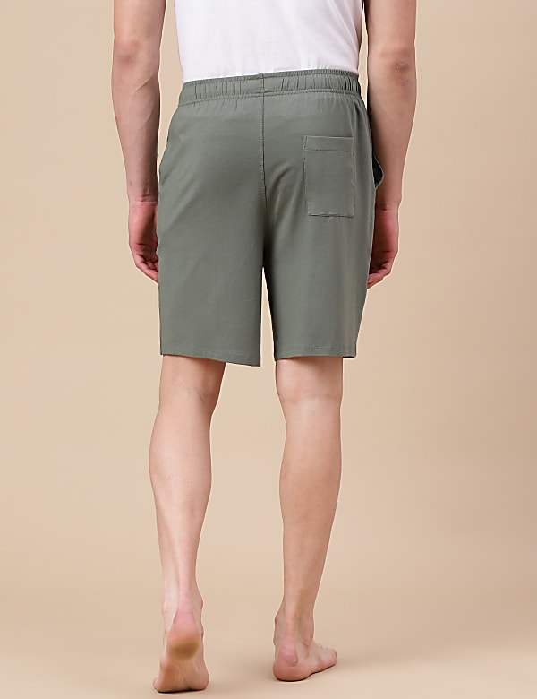 Cotton Blend Solid Shorts
