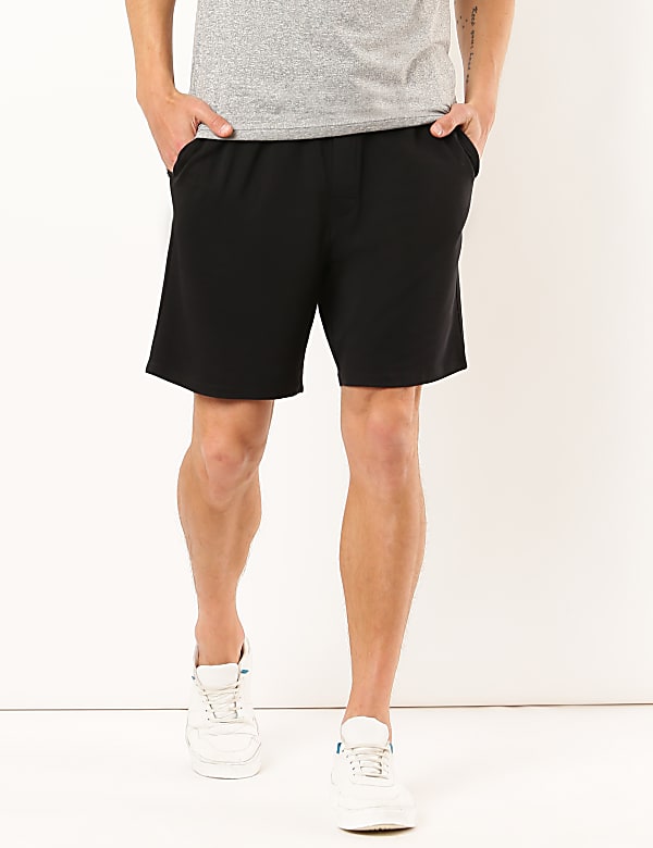 Cotton Blend Solid Shorts