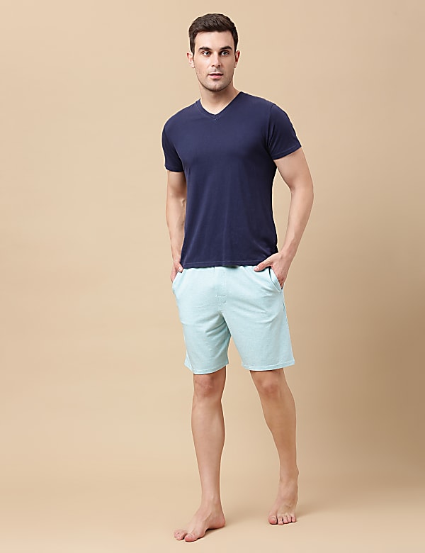 Cotton Blend Solid Shorts