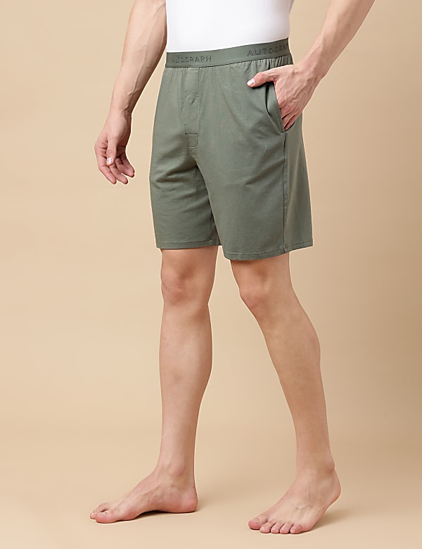 Cotton Blend Solid Shorts