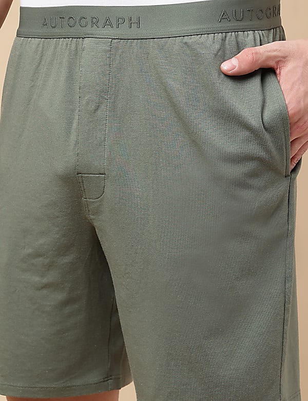 Cotton Blend Solid Shorts