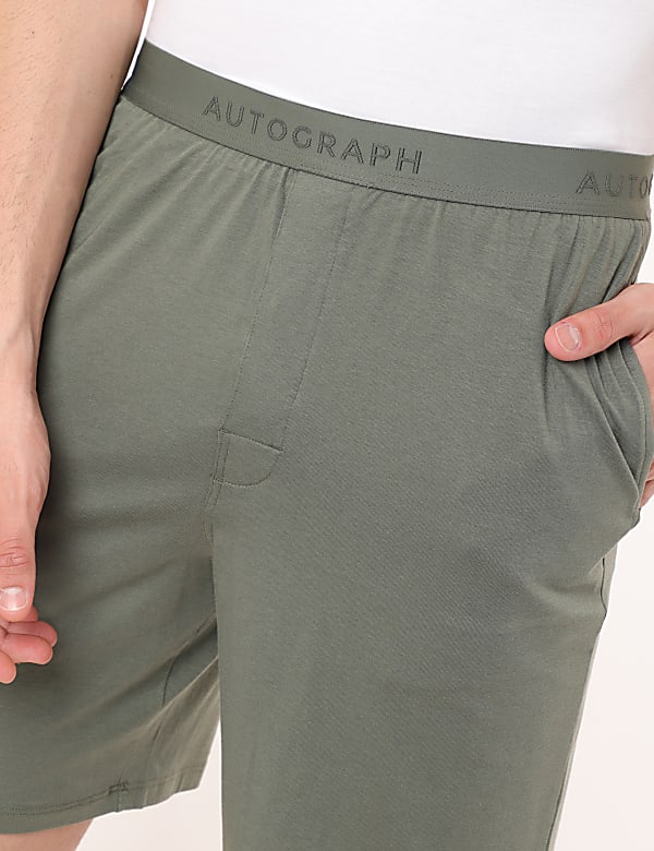Cotton Blend Solid Shorts
