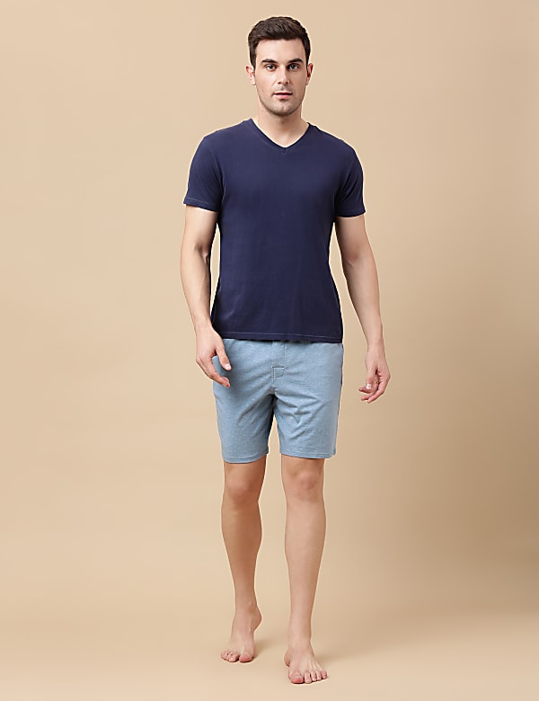 Cotton Blend Solid Shorts