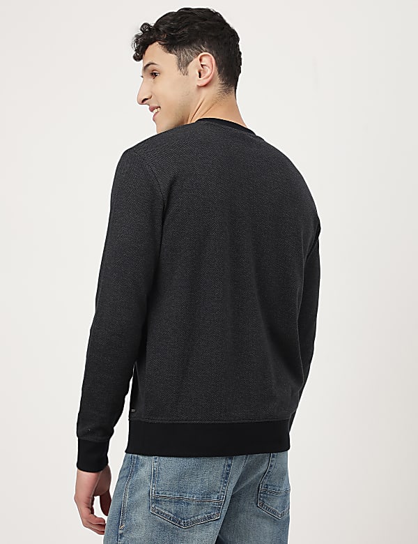 Cotton Mix Chevron Round Neck Sweatshirt