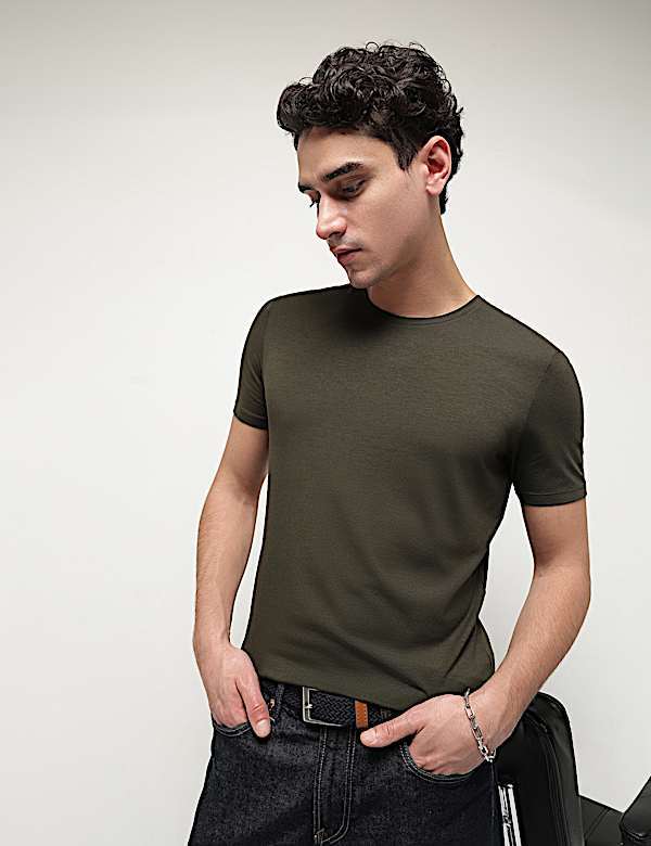 Modal Cotton Crew Neck T-Shirt